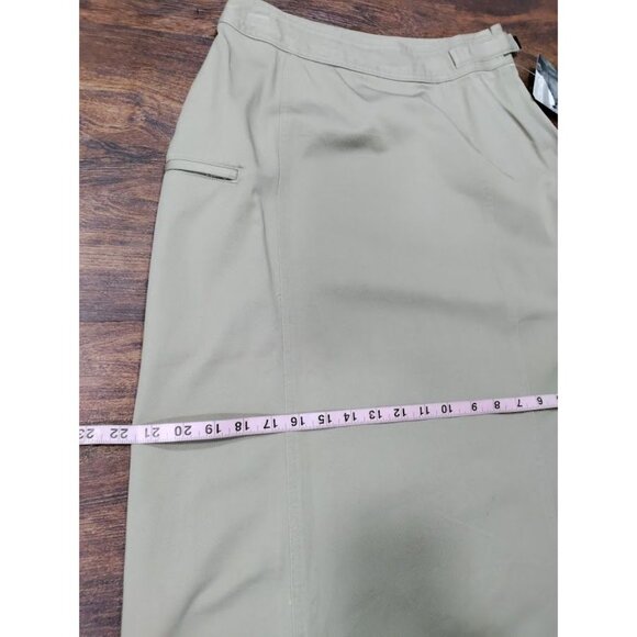 NWT Woolrich by John Rich & Bros High Waisted A-Line Midi Skirt Khaki Women's 6 - Picture 12 of 14